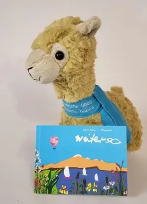Kuschellama mit Gedichtband Kuscheltier Lama mit Gedichtband